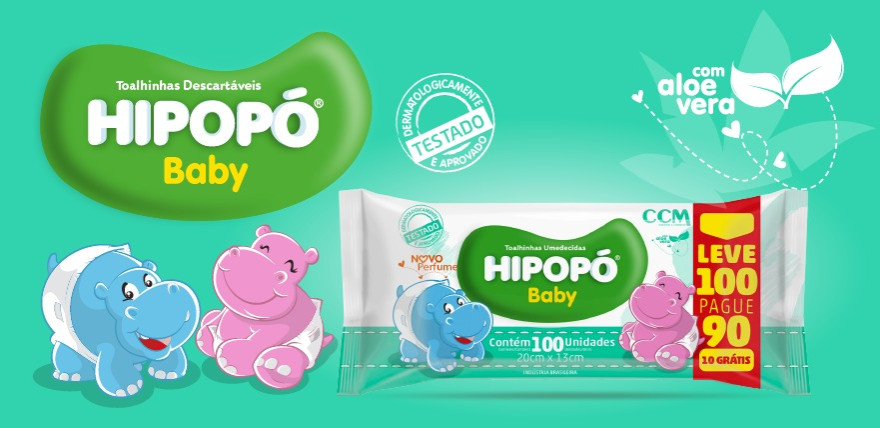 Toalhas Umedecidas Hipopó Baby Web